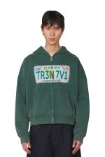 Trendt Vision License Plate Zip Hoodie Forest Green