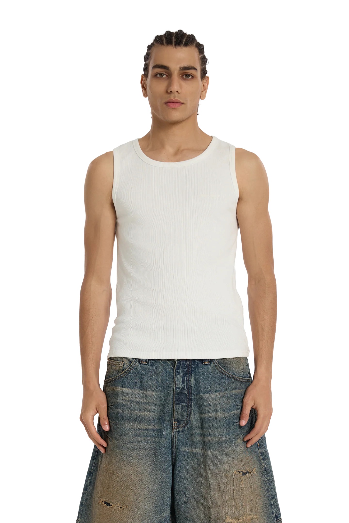 Ribbed Tank Top White Ribbed Tank Top White