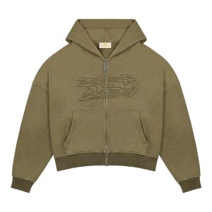 Trendt Vision Olive Zip Hoodie