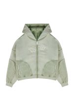 Trendt Vision Green Zip Hoodie