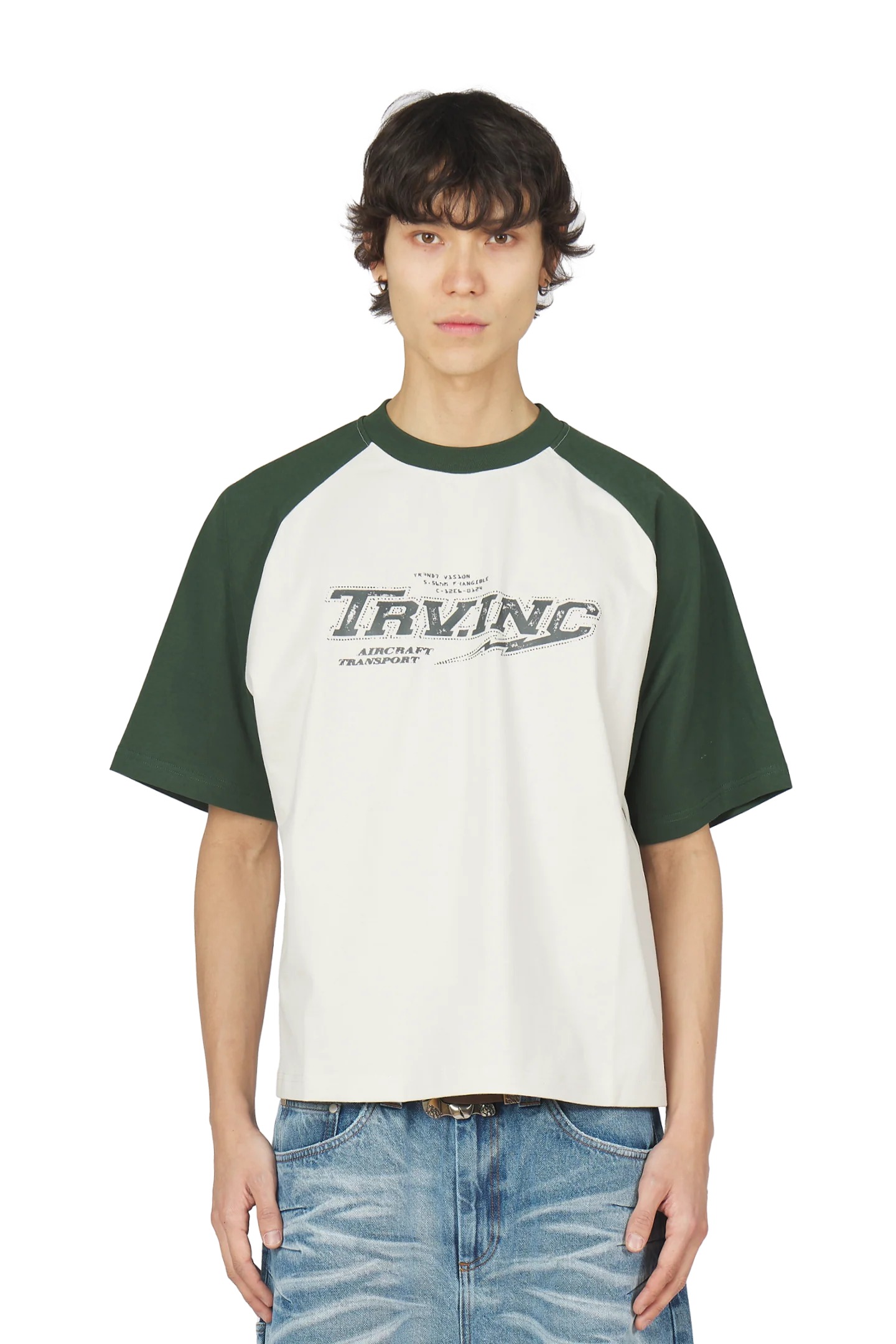 Trendt Vision Green Raglan Tee Trendt Vision Green Raglan Tee