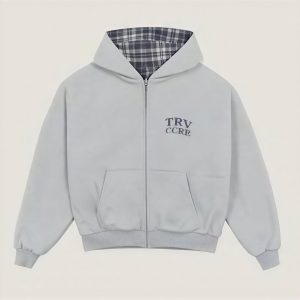 Trendt vision Grey Reversible Zip Hoodie